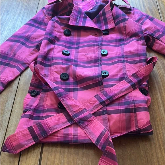 Pink Plaid Double-Breasted Jacket Gilts M - Picture 3 of 4
